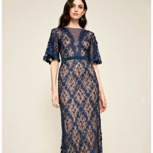 NWT TADASHI SHOJI CORIANDER EMBROIDERED TULLE GOWN